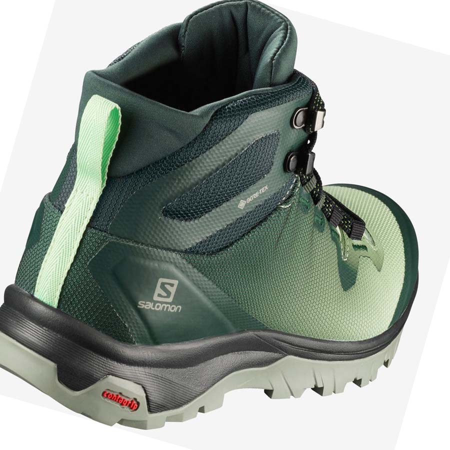 Tenis Senderismo Salomon WoVAYA MID GORE-TEX Mujer Verdes | MX 2803ZUT